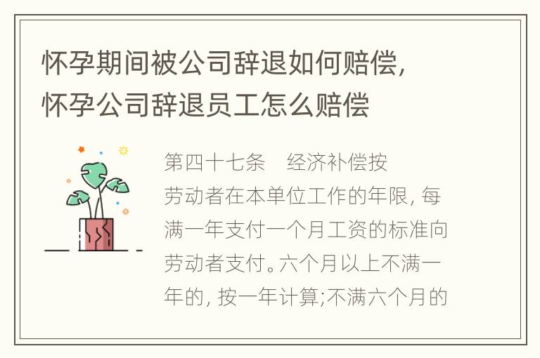 怀孕期间被公司辞退如何赔偿，怀孕公司辞退员工怎么赔偿