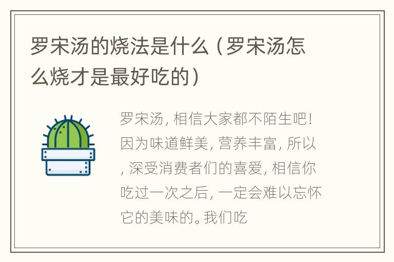 罗宋汤的烧法是什么（罗宋汤怎么烧才是最好吃的）