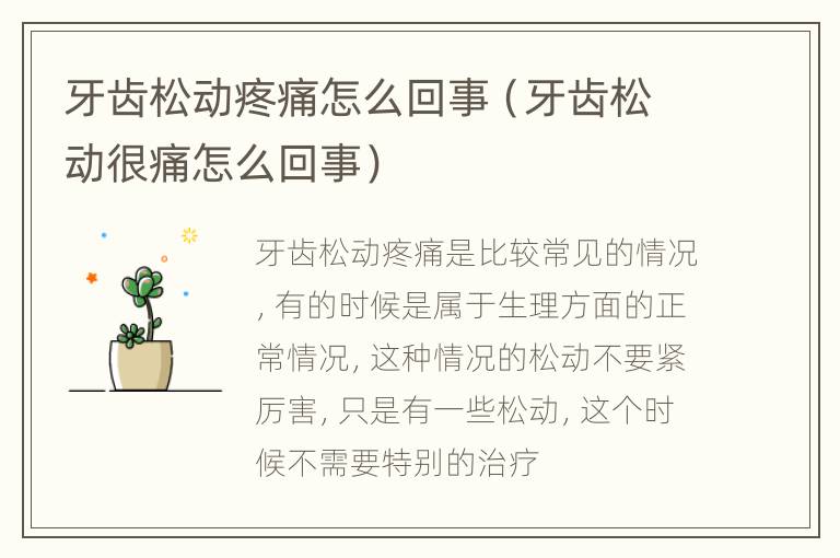 牙齿松动疼痛怎么回事（牙齿松动很痛怎么回事）