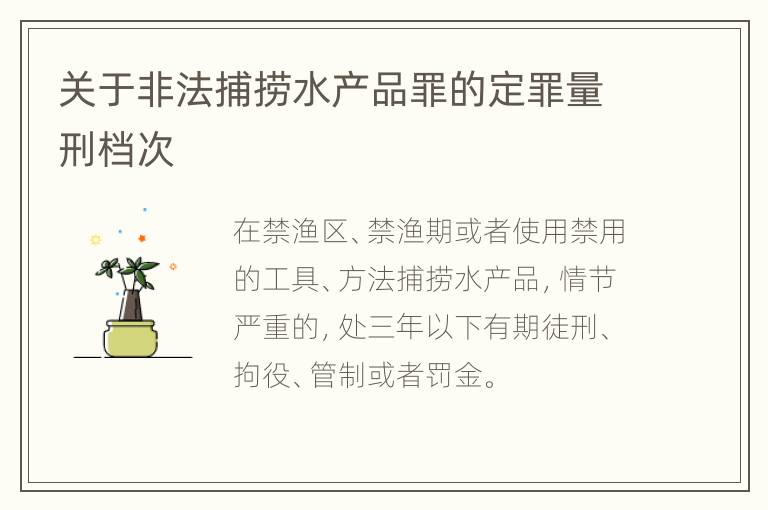 关于非法捕捞水产品罪的定罪量刑档次