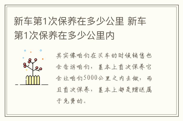 新车第1次保养在多少公里 新车第1次保养在多少公里内