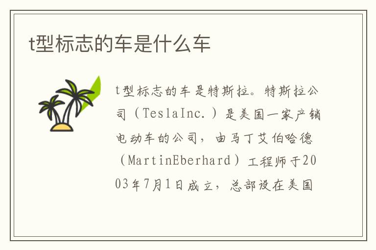 t型标志的车是什么车