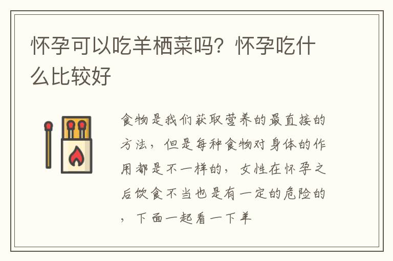 怀孕可以吃羊栖菜吗？怀孕吃什么比较好