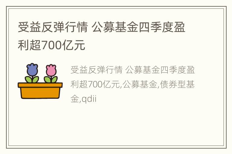 受益反弹行情 公募基金四季度盈利超700亿元