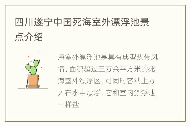 四川遂宁中国死海室外漂浮池景点介绍