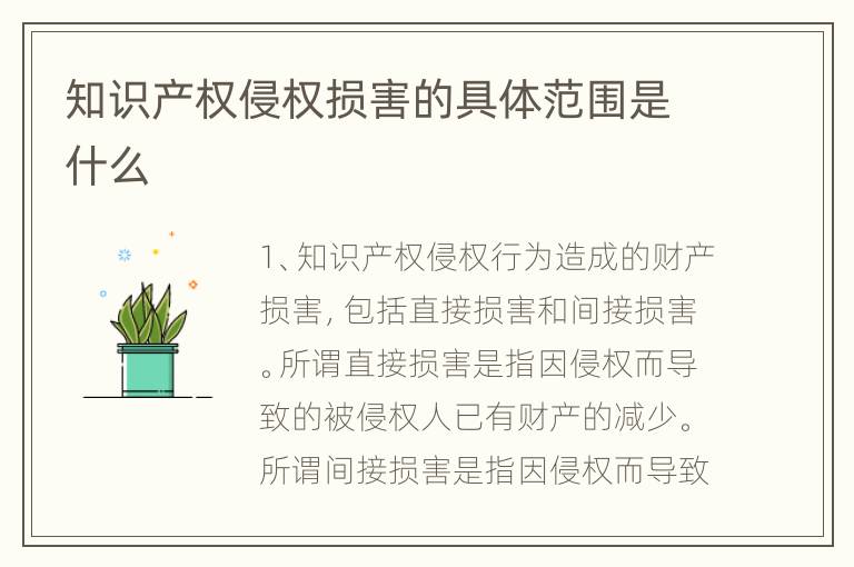 知识产权侵权损害的具体范围是什么