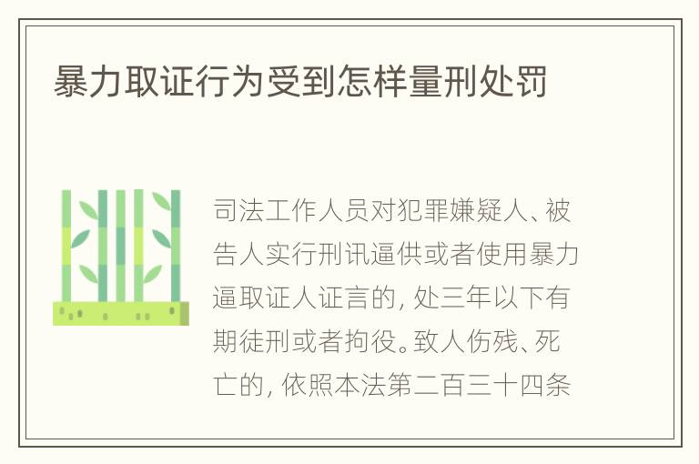 暴力取证行为受到怎样量刑处罚