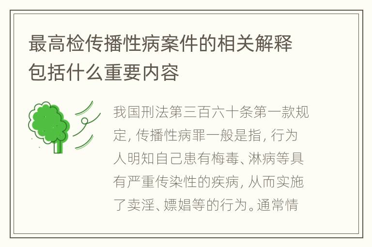 最高检传播性病案件的相关解释包括什么重要内容