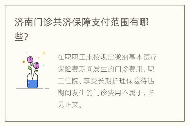 济南门诊共济保障支付范围有哪些?