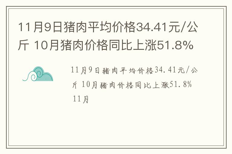 11月9日猪肉平均价格34.41元/公斤 10月猪肉价格同比上涨51.8% 11月