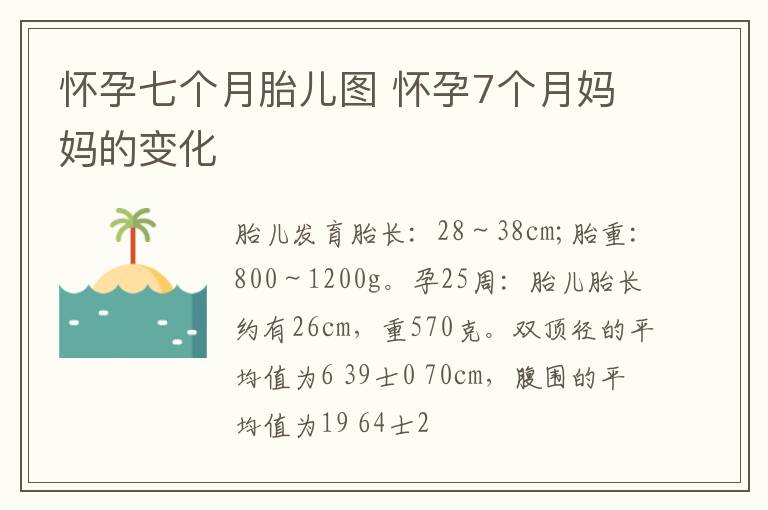 怀孕七个月胎儿图 怀孕7个月妈妈的变化