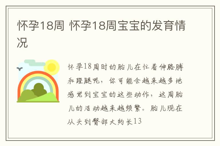 怀孕18周 怀孕18周宝宝的发育情况