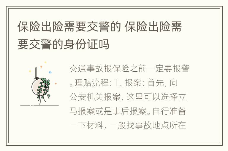 保险出险需要交警的 保险出险需要交警的身份证吗