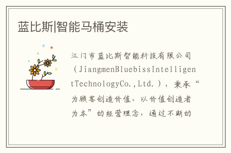 蓝比斯|智能马桶安装