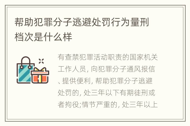 帮助犯罪分子逃避处罚行为量刑档次是什么样