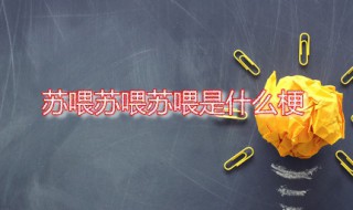 苏喂苏喂苏喂是什么梗 苏喂苏喂苏喂出自哪首歌曲