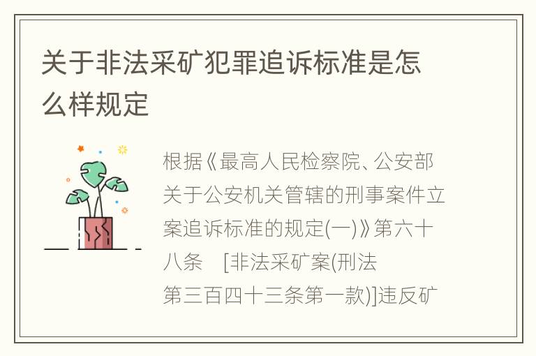 关于非法采矿犯罪追诉标准是怎么样规定