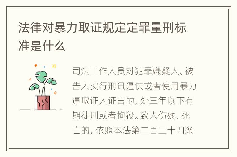 法律对暴力取证规定定罪量刑标准是什么