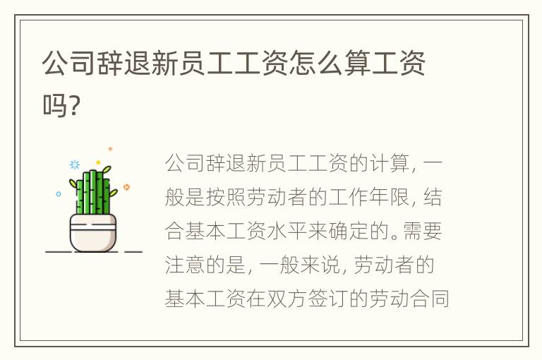 公司辞退新员工工资怎么算工资吗？