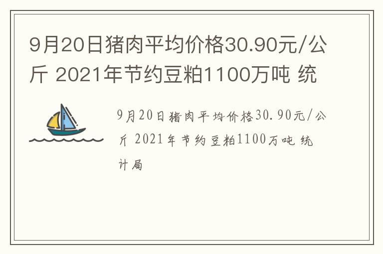 9月20日猪肉平均价格30.90元/公斤 2021年节约豆粕1100万吨 统计局