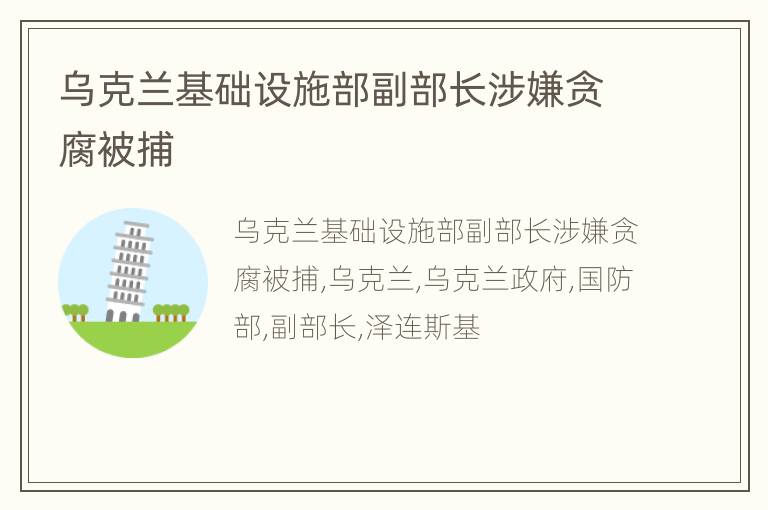 乌克兰基础设施部副部长涉嫌贪腐被捕