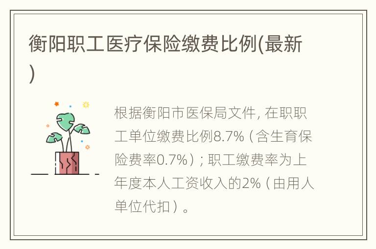衡阳职工医疗保险缴费比例(最新)