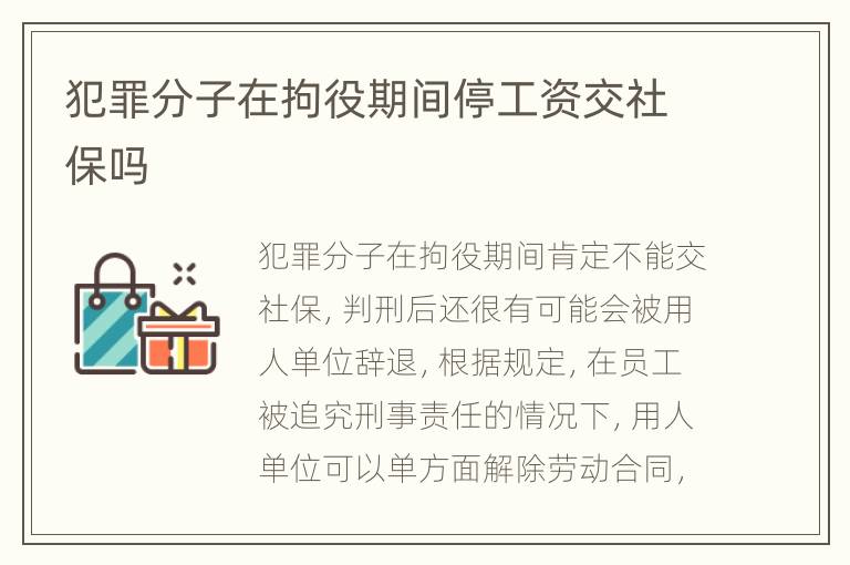 犯罪分子在拘役期间停工资交社保吗
