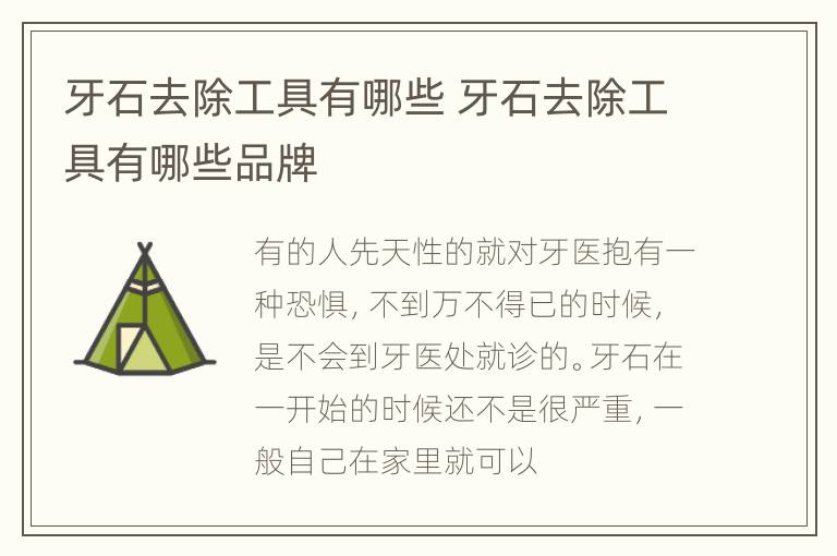 牙石去除工具有哪些 牙石去除工具有哪些品牌