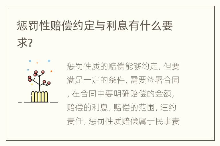 惩罚性赔偿约定与利息有什么要求？