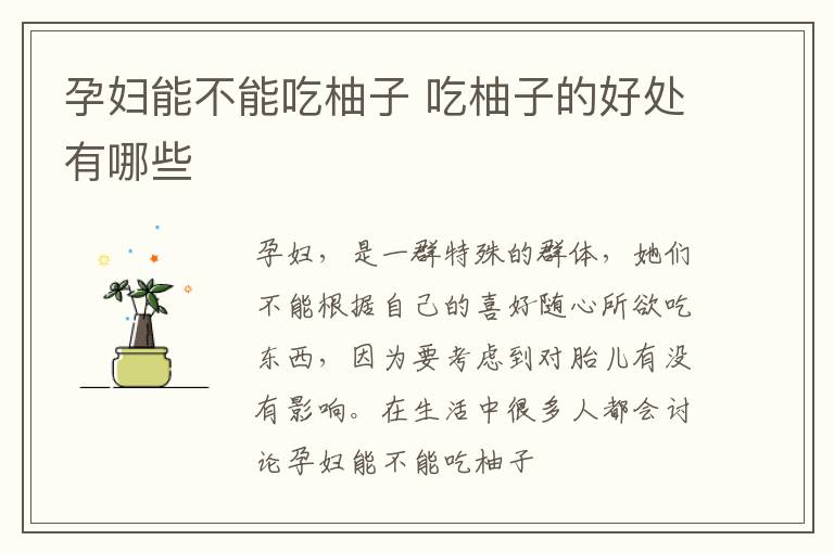 孕妇能不能吃柚子 吃柚子的好处有哪些