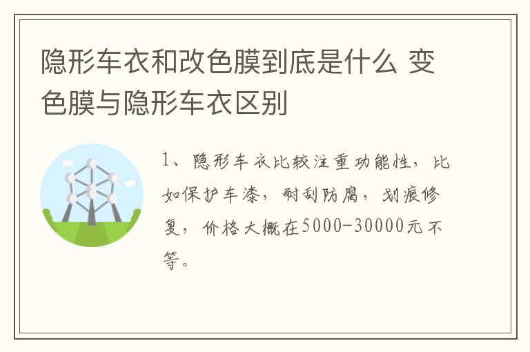 隐形车衣和改色膜到底是什么 变色膜与隐形车衣区别