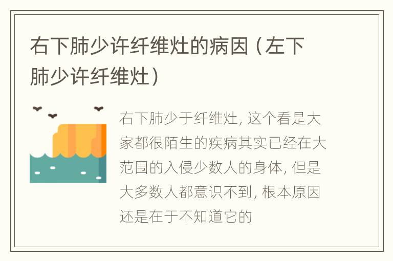 右下肺少许纤维灶的病因（左下肺少许纤维灶）