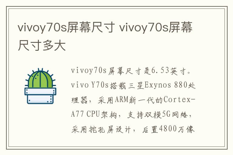 vivoy70s屏幕尺寸 vivoy70s屏幕尺寸多大