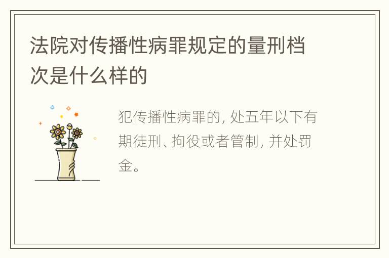 法院对传播性病罪规定的量刑档次是什么样的