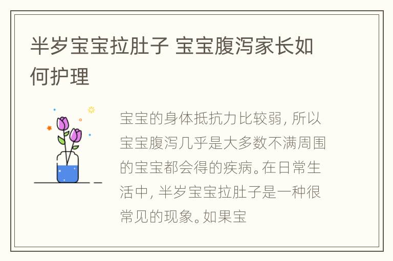 半岁宝宝拉肚子 宝宝腹泻家长如何护理
