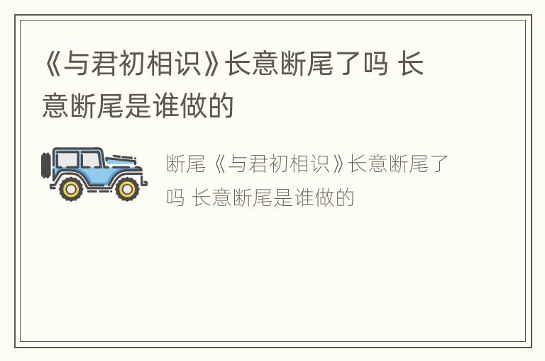 《与君初相识》长意断尾了吗 长意断尾是谁做的