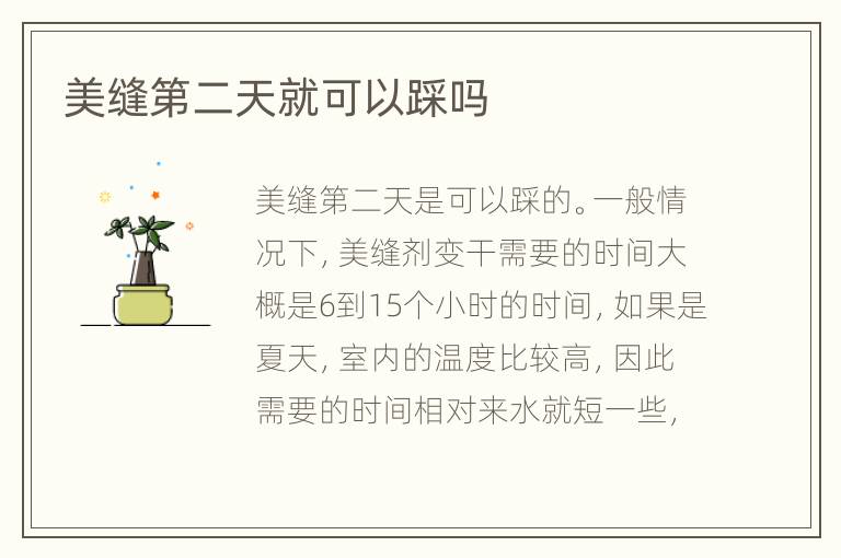 美缝第二天就可以踩吗