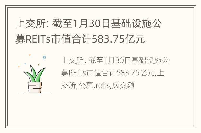 上交所：截至1月30日基础设施公募REITs市值合计583.75亿元