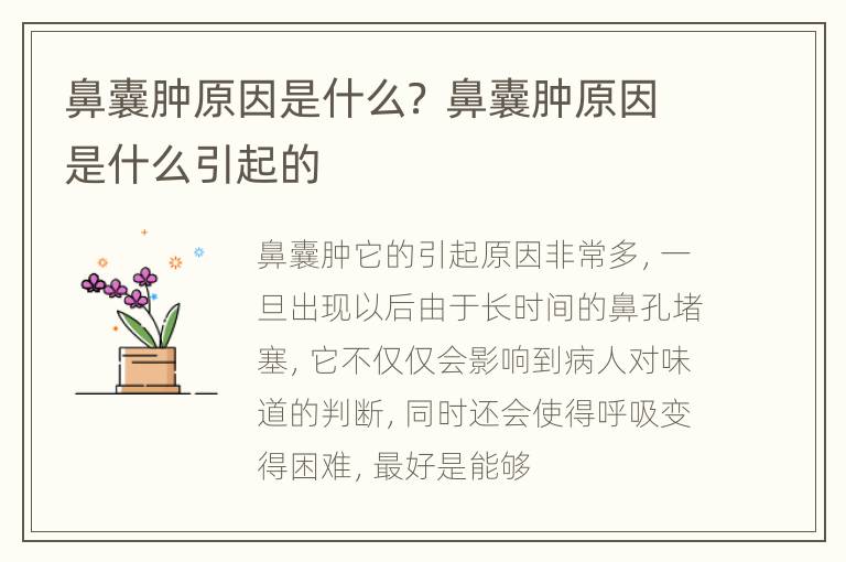 鼻囊肿原因是什么？ 鼻囊肿原因是什么引起的
