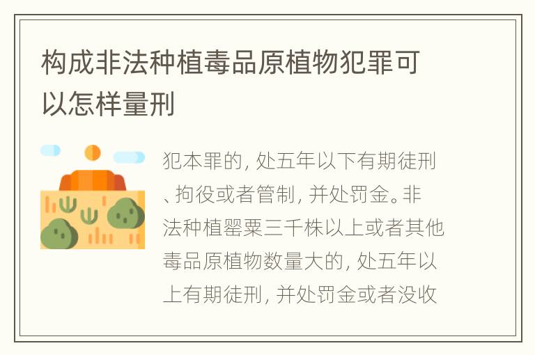 构成非法种植毒品原植物犯罪可以怎样量刑