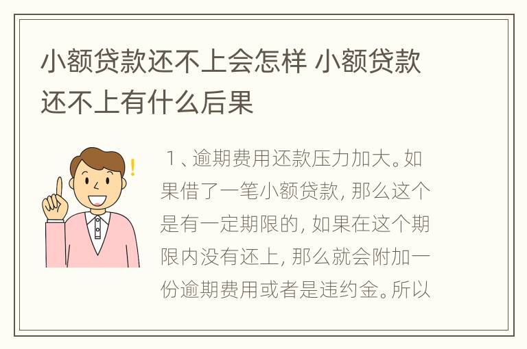 小额贷款还不上会怎样 小额贷款还不上有什么后果
