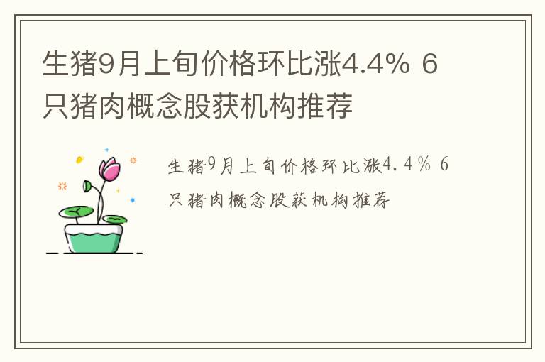 生猪9月上旬价格环比涨4.4％ 6只猪肉概念股获机构推荐
