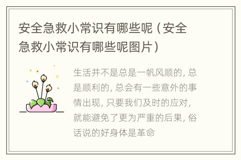 安全急救小常识有哪些呢（安全急救小常识有哪些呢图片）