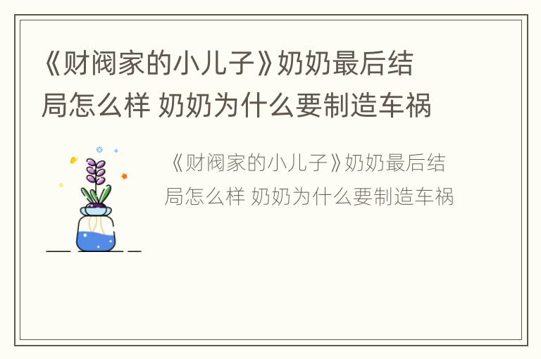 《财阀家的小儿子》奶奶最后结局怎么样 奶奶为什么要制造车祸