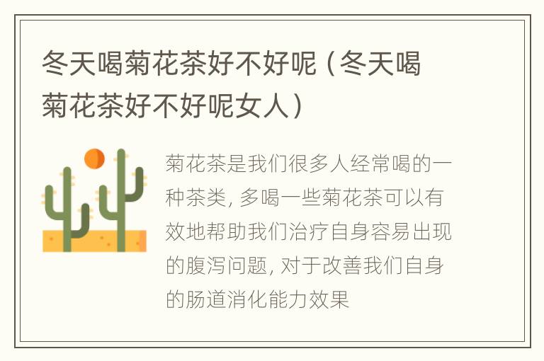 冬天喝菊花茶好不好呢（冬天喝菊花茶好不好呢女人）