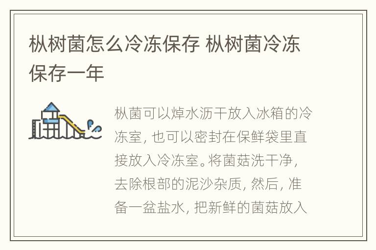 枞树菌怎么冷冻保存 枞树菌冷冻保存一年