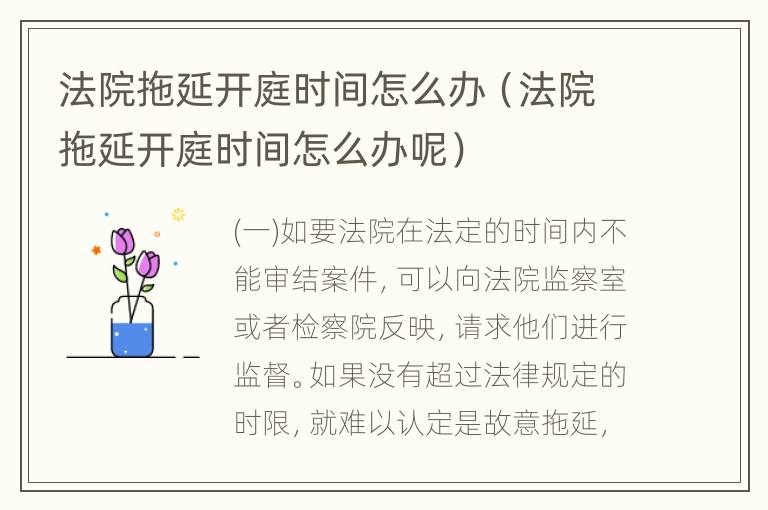 法院拖延开庭时间怎么办（法院拖延开庭时间怎么办呢）