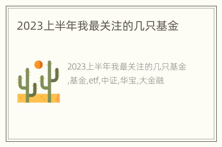 2023上半年我最关注的几只基金