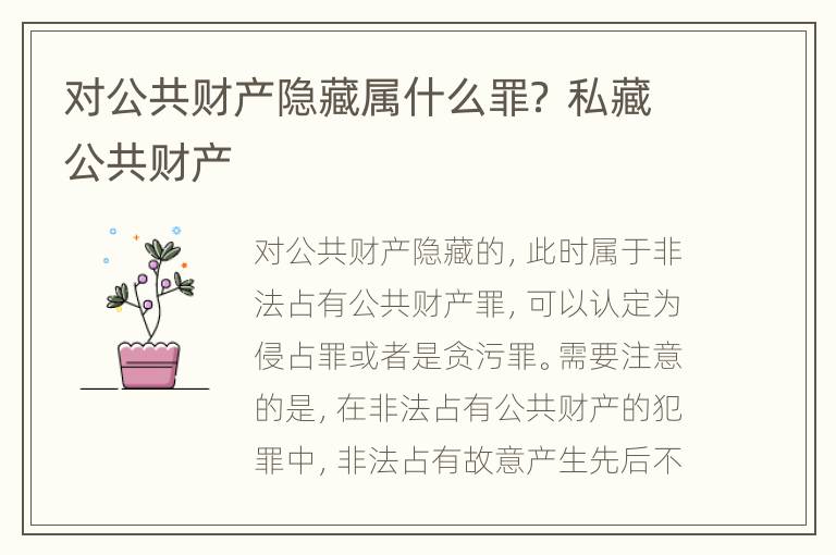 对公共财产隐藏属什么罪？ 私藏公共财产
