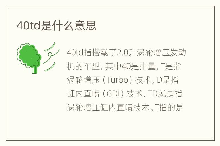 40td是什么意思